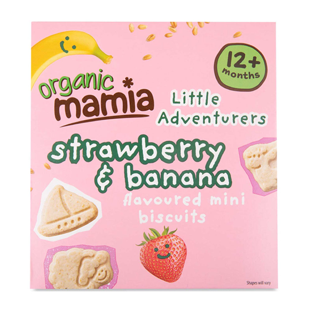Mini Organic Strawberry And Banana Flavoured Biscuits 100g
