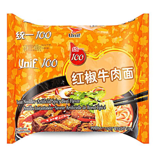 Unif 100 Instant Noodles (Artificial Spicy Beef Flavour)