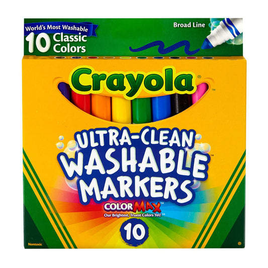 Washable Marker Set, 10-Colors, Broad