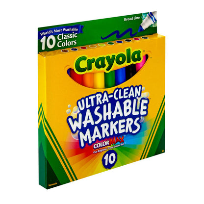 Washable Marker Set, 10-Colors, Broad