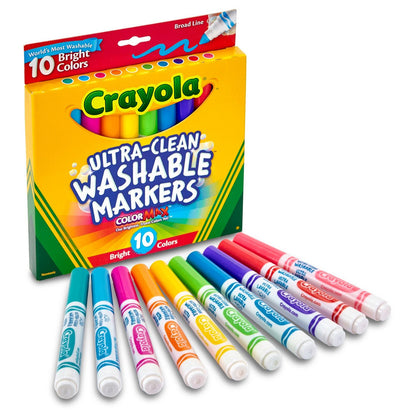 Washable Bright colors Marker Set, 10-Colors, Broad