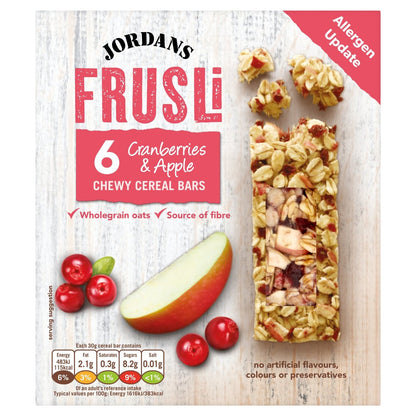 Cranberry & Apple Frusli Cereal Bars 6 x 30g