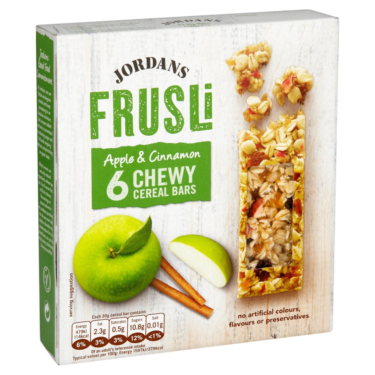 Frusli Apple & Cinnamon Cereal Bars 6 x 30g