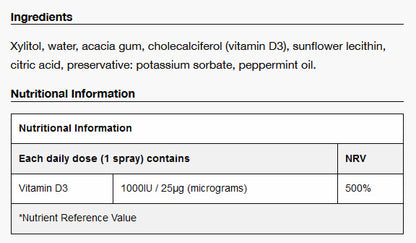 D1000 Vitamin D Oral Spray 15ml