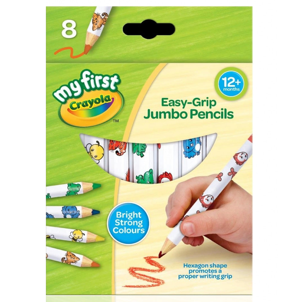 My First Crayola Jumbo Decorated Hexagon Pencils 8 per pack