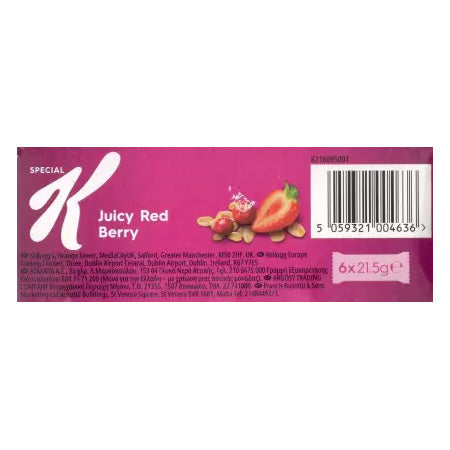 "Special K" Red Berry Cereal Bar 6 x 21.5g