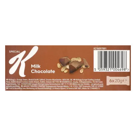 "Special K" Milk Chocolate Cereal Bar 6 x 20g