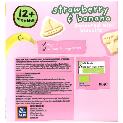 Mini Organic Strawberry And Banana Flavoured Biscuits 100g