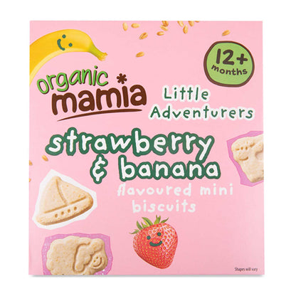 Mini Organic Strawberry And Banana Flavoured Biscuits 100g