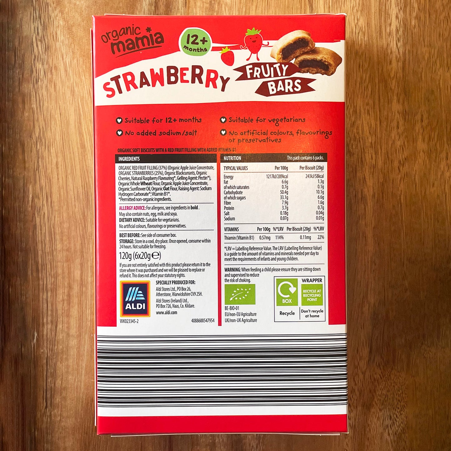 Organic Strawberry Fruity Bars 6x20g