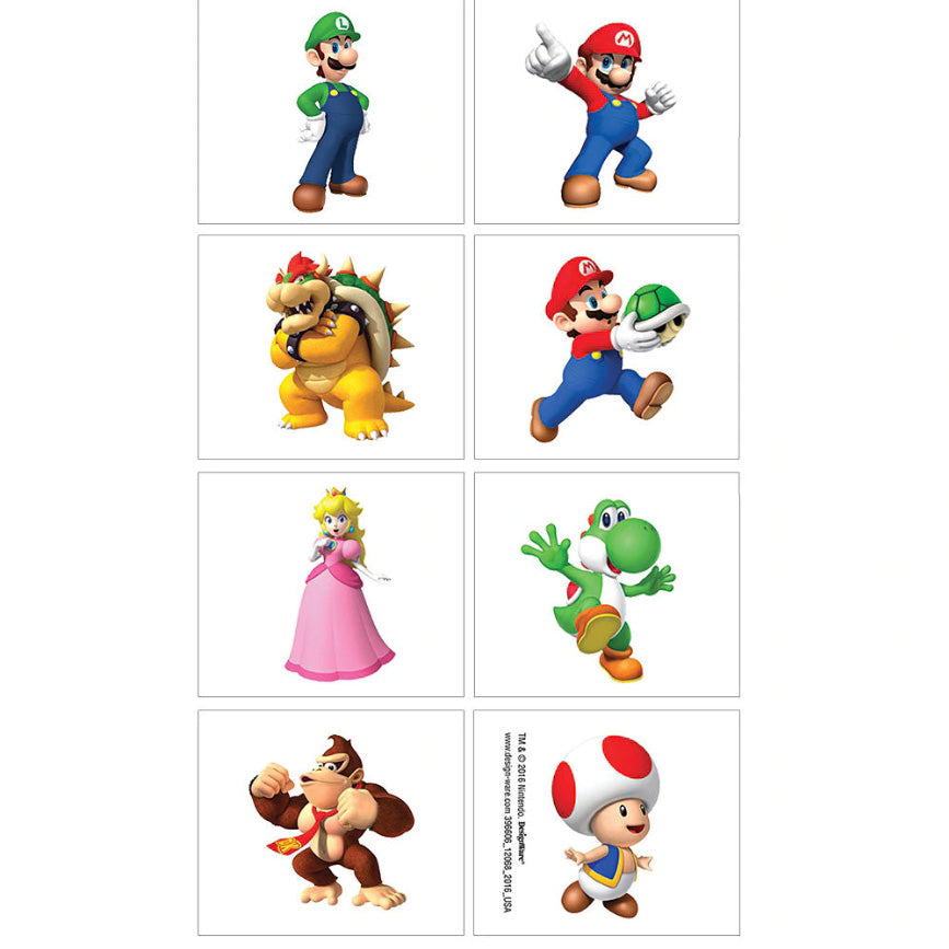 Super Mario Tattoos 1 sheet