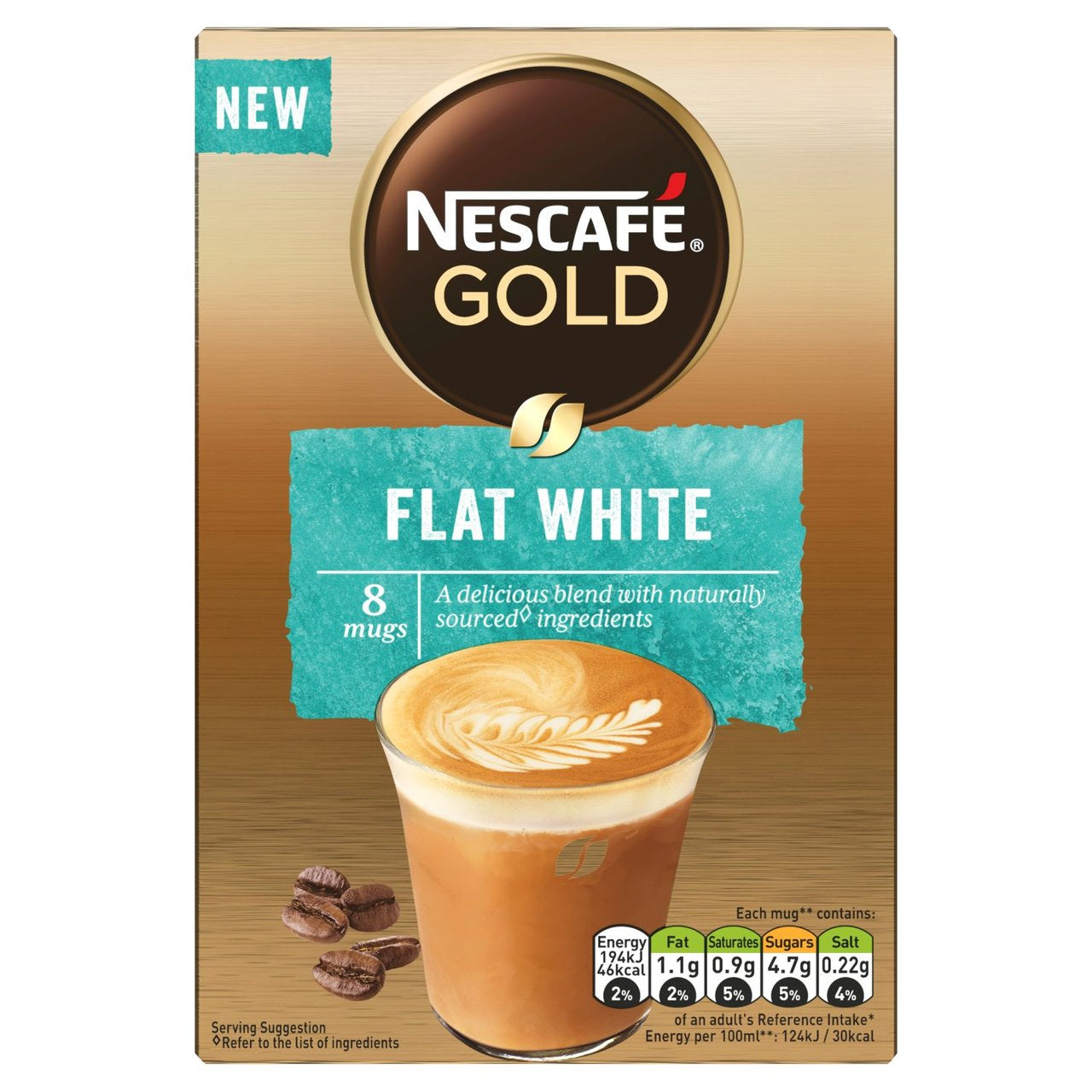 Gold Flat White Instant Coffee 8 Sachets