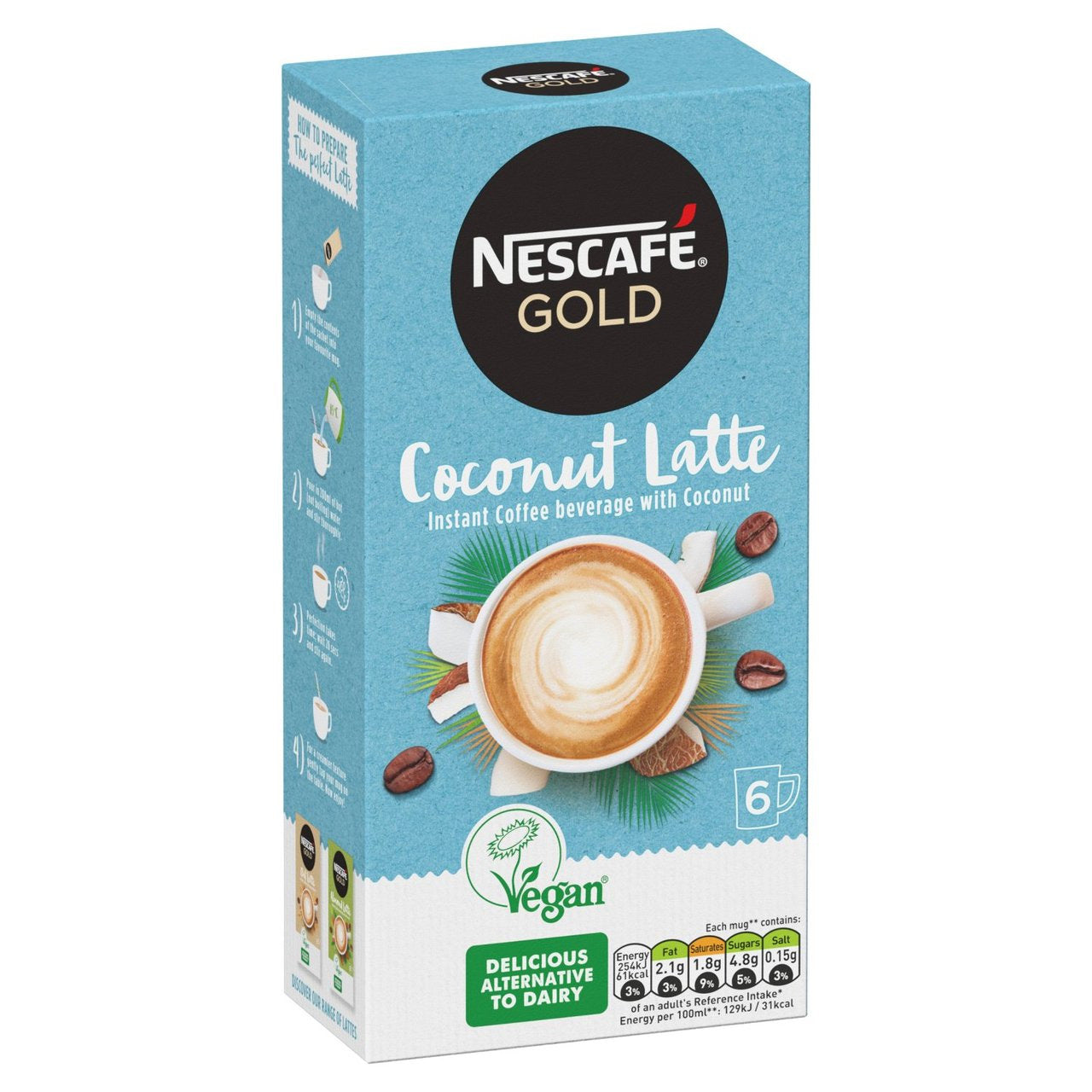 Non Dairy Coconut Milk Instant Coffee 6 Sachets