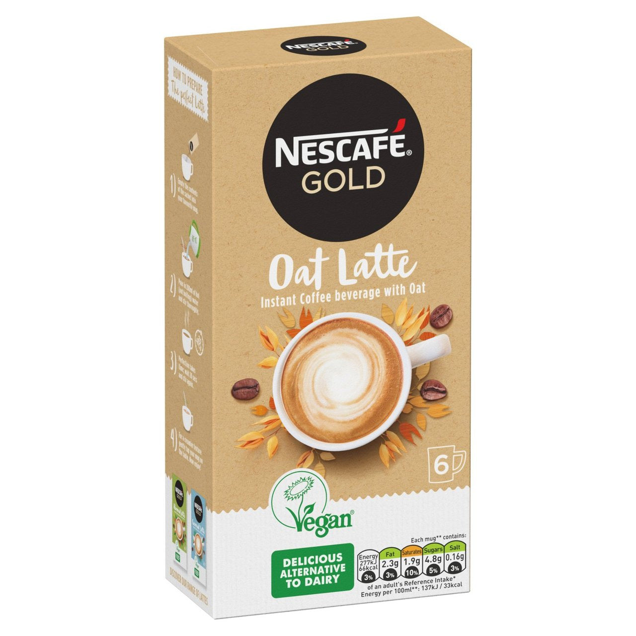 Non Dairy Oat Latte Instant Coffee 6 Sachets