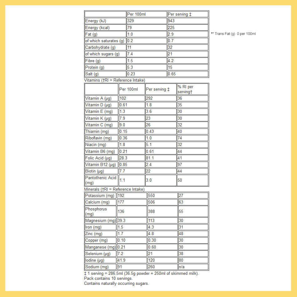 Banana Meal Shake Powder 10 Meals 365g