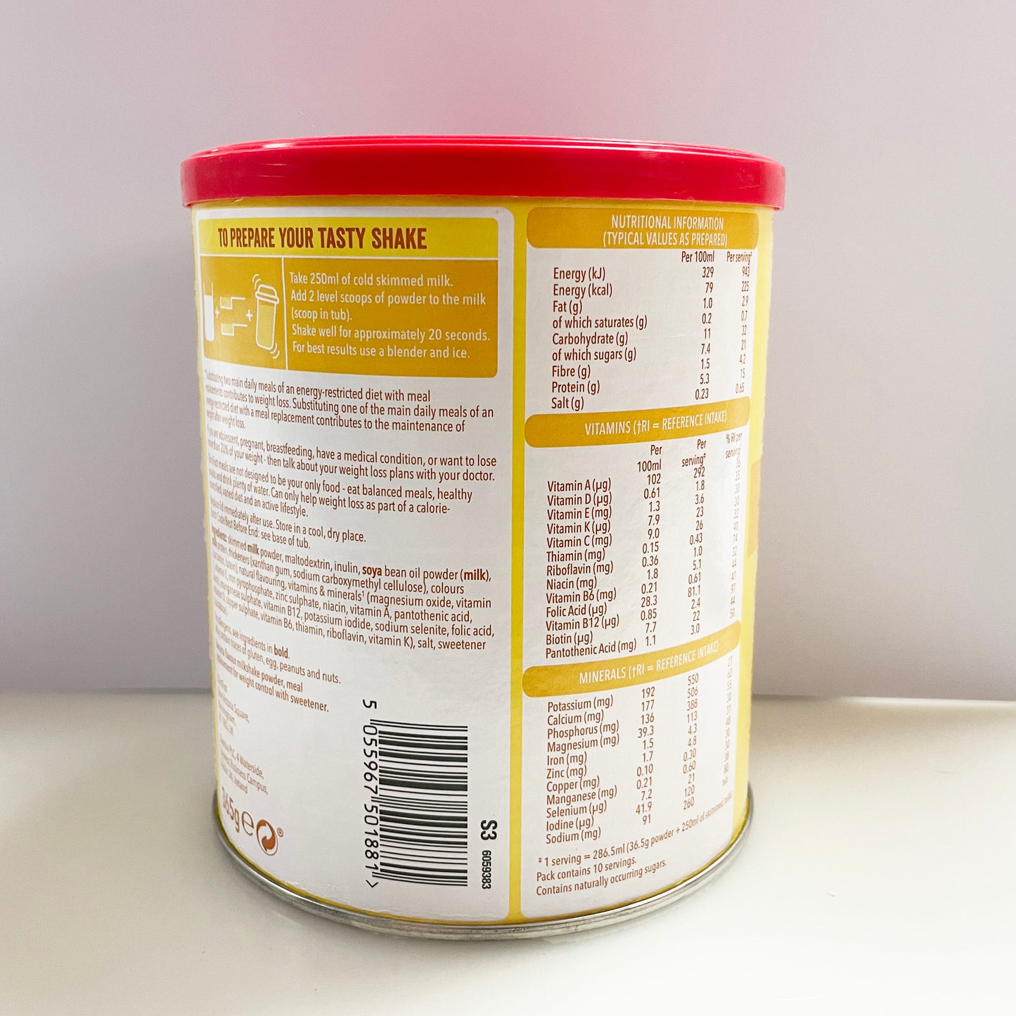 Banana Meal Shake Powder 10 Meals 365g