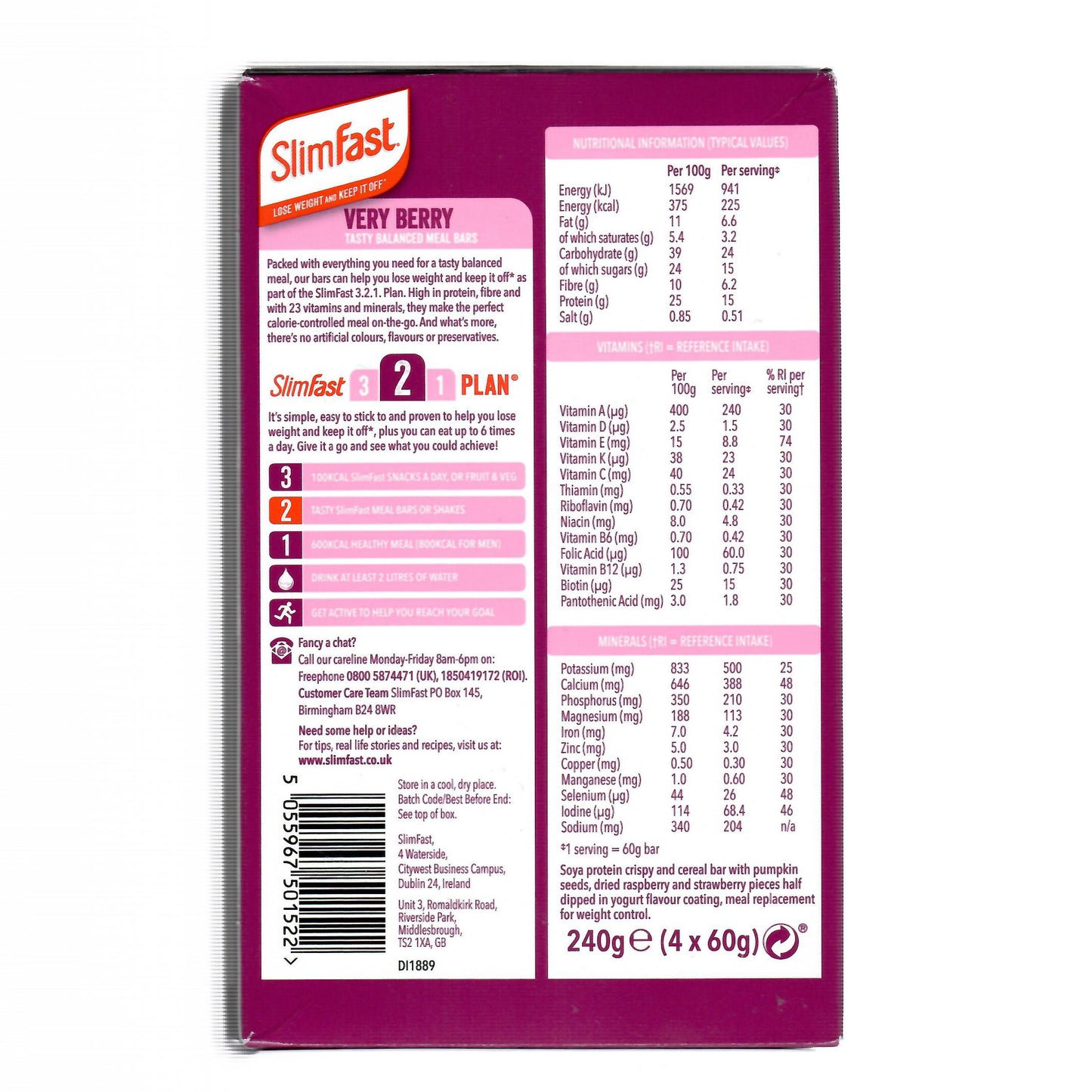 Very Berry Meal Bar 4 x 60g