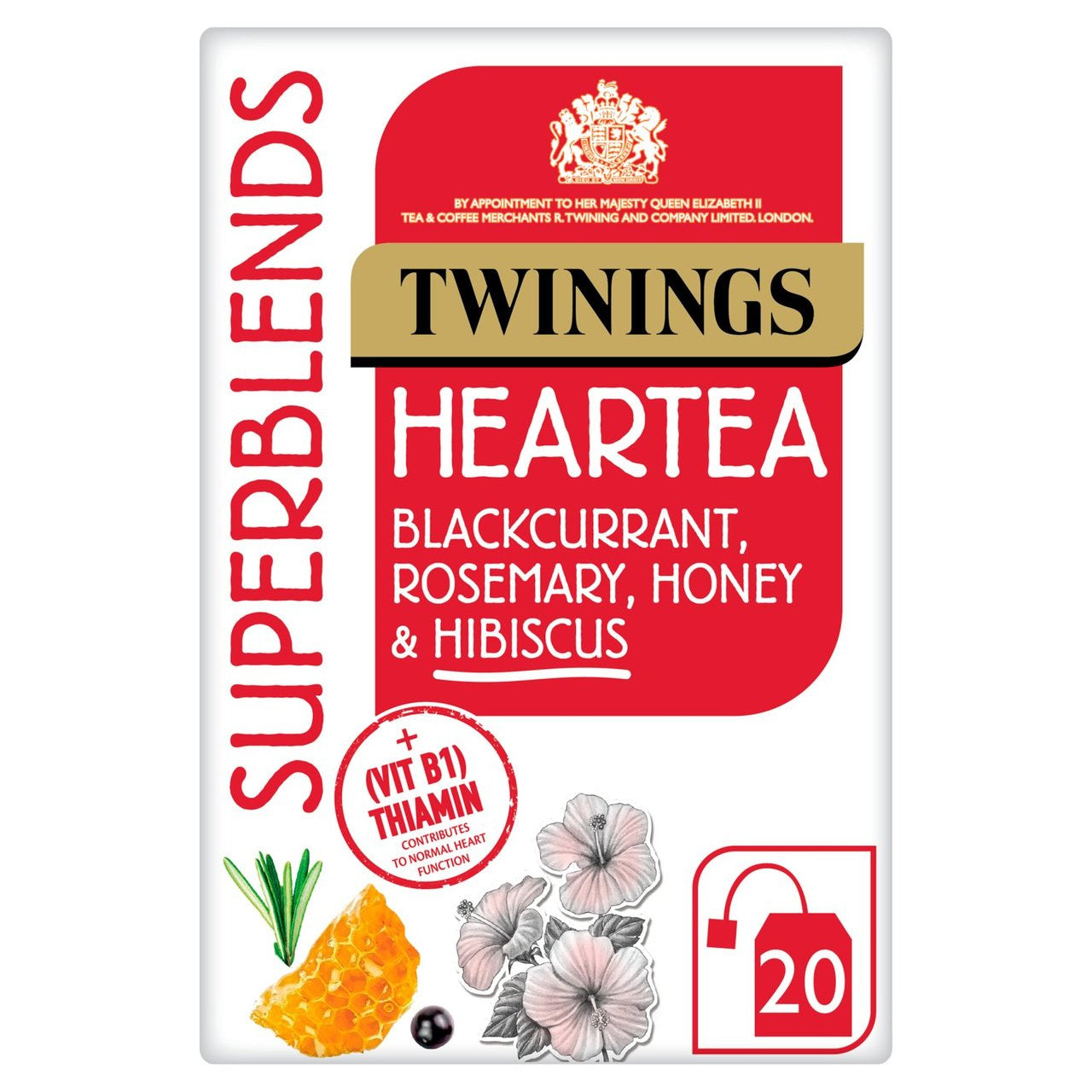 Superblends Heartea (Blackcurrant Rosemary Honey Hibiscus)