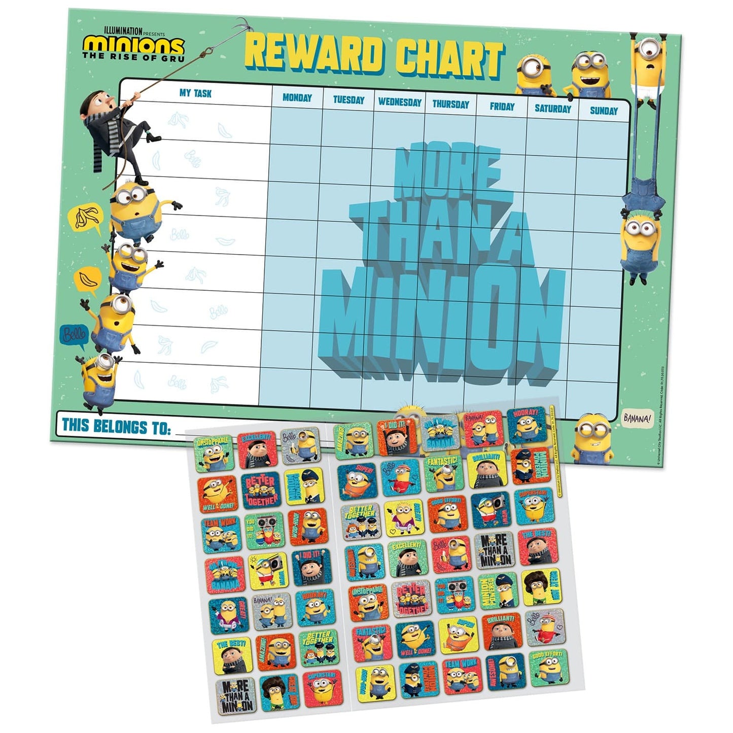 Minions Reward Chart and Stickers