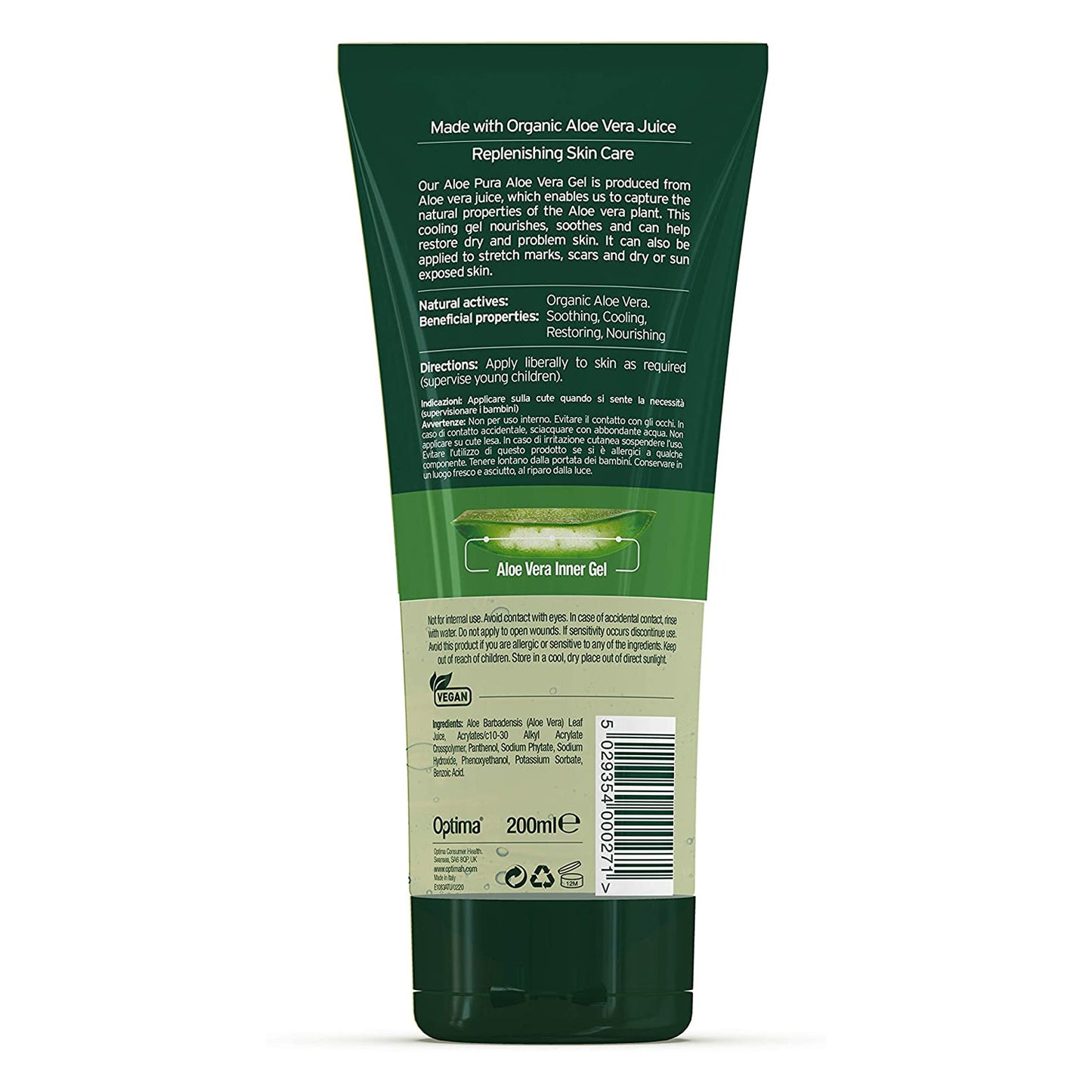 Organic Aloe Vera Gel 200ml