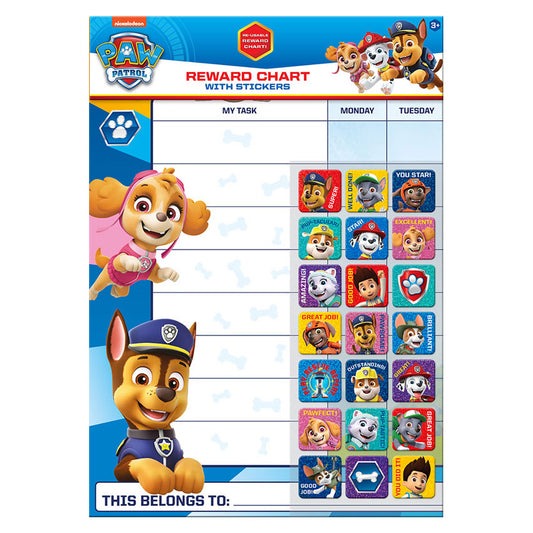 Paw Patrol Reward Chart and Stickers